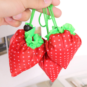 创意广告草莓购物袋 家用便携草莓袋 折叠袋子手提袋 环保收纳袋T