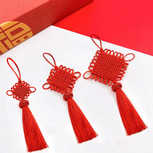喜庆创意转运红色纯手工编织中国结挂饰客厅中式新年挂件小号装饰