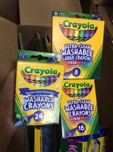 美国Crayola绘儿乐可水洗蜡笔马克笔水笔彩铅8色24色儿童彩虹礼盒