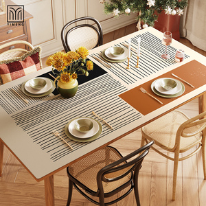 【皮革桌垫】轻奢高级落日橙pvc长方形茶几餐桌桌布防水防油免洗