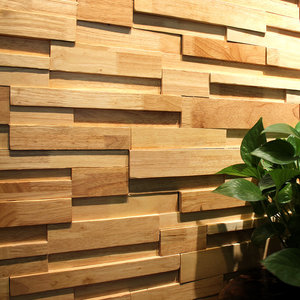 简约现代实木背景墙橡胶木马赛克民宿玄关电视墙面装饰木质木头