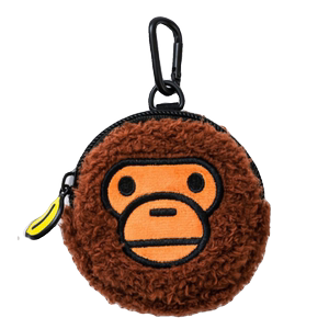 日本杂志附录 潮牌猴子 有拉链口袋 包包挂件 耳机包