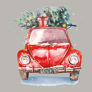 红色小汽车服装贴纸DIY定制个性贴图圣诞图案手工环保可水洗