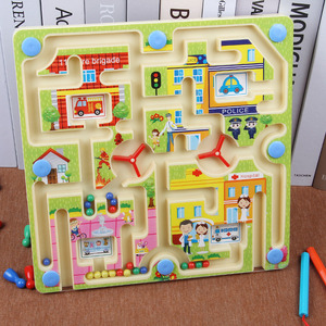 儿童磁性运笔立体迷宫玩具走珠3d磁力男孩早教智力大魔方迷宫球书