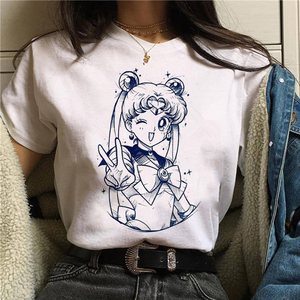 2022夏季Sailor MoonT Shirt动漫美少女战士冷冰月女士短袖T恤