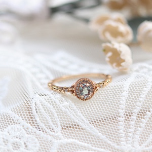 agete青山限定同款 亚历山大 变色宝石复古戒指 指环925银镀金