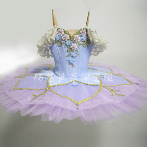 儿童芭蕾舞裙紫色演出服花仙子小天鹅蓬蓬纱ＴＵＴＵ裙汇演舞台装