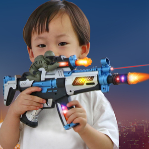 儿童电动玩具枪仿真迷彩带红外线投影冲锋枪带软弹3-6岁宝宝男孩