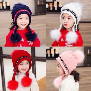 亲子款女童帽子秋冬韩版时尚可爱公主儿童毛线帽宝宝冬季护耳帽潮