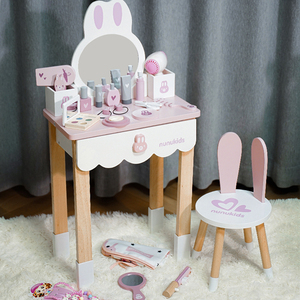 儿童梳妆台小女孩过家家仿真公主宝宝木质化妆桌玩具女童生日礼物
