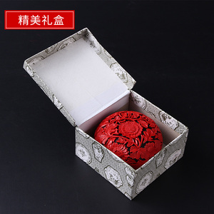 中国特色雕漆漆器首饰盒北京民间工艺纪念品出国外事小礼品送老外