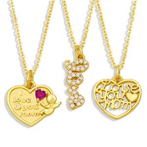 tendy mother's day jewelry i love you mom love necklace zirc