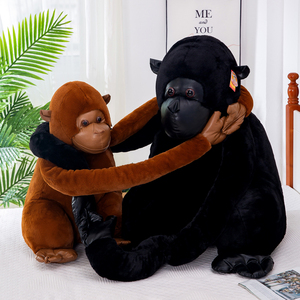 呆萌黑色大猩猩公仔布娃娃毛绒玩具长臂猿玩偶儿童趣味玩偶礼物女