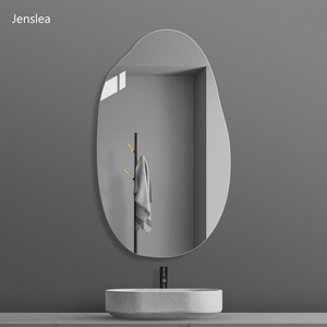 简约无框异形不规则艺术浴室镜子装饰镜壁挂贴墙免打孔卫生间镜子