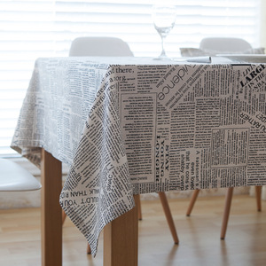 桌布美式乡村创意英文字母报纸棉麻餐巾桌布茶巾拍摄道具