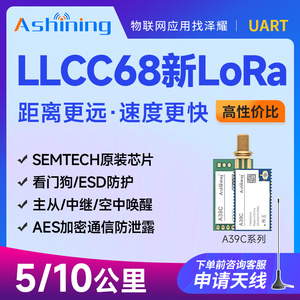 新LoRa433无线串口收发中继模块透传UART通讯LLCC68替SX1278数传