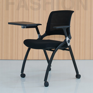 黑色可折叠培训椅带写字板桌椅一体式会议椅培训机构活动办公椅子