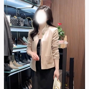 新中式外套女春款褶皱长袖立领中国风上衣垂感醋酸高级感气质外衣