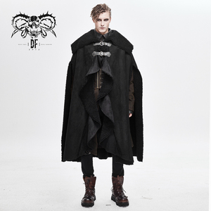 Devil Fashion恶魔时尚男装北欧原始狂野粗狂厚重披风外套CA016
