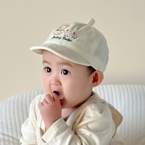 婴儿帽子春秋薄款婴幼儿鸭舌帽可爱春天男女宝宝小男孩遮阳棒球帽
