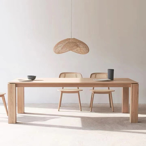 北欧实木餐桌轻奢原木长桌简约设计长方形会议桌办公桌工作台书桌