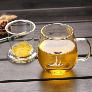 红茶杯玻璃单个专用茶水分离个人办公室过滤喝茶叶泡茶杯带盖透