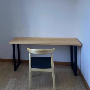 美式老松木工作台家用画桌实木做旧餐桌复古办公电脑桌书桌椅定做