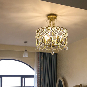 法式创意心形温馨公主房卧室水晶吊灯美式复古客厅吊灯餐厅吸顶灯