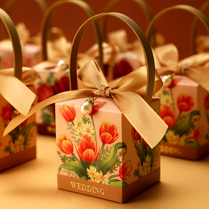结婚手提喜糖盒子喜糖袋子糖果包装袋空盒婚礼伴手礼简约高级感