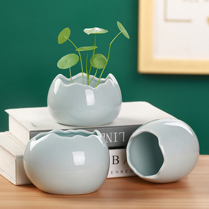 简约陶瓷花瓶水养绿萝容器北欧现代创意客厅餐桌干花插花装饰摆件