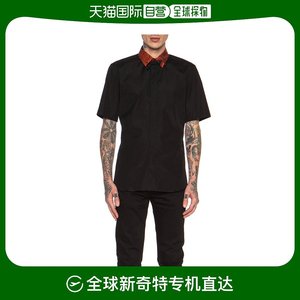 Givenchy纪梵希男士短袖衬衫黑色宽松日常15S6207300-001