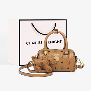CHARLES&KNIGHT枕头包包女士2024新款潮迷你手提单肩斜挎波士顿包