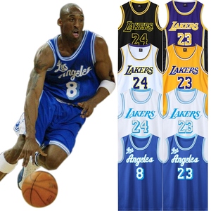 科比球衣248号3戴维斯詹姆斯篮球服套装男湖人队白蓝色复古版城市