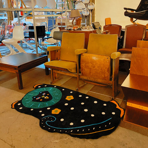 UODYCOCO趴趴大黑猫地毯原创设计可爱北欧动物儿童客厅卧室ins风
