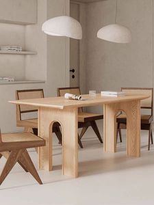 北欧风白蜡木餐桌椅客厅家用长条桌原木工作台书桌创意设计中岛台