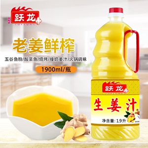 跃龙生姜汁1.9L大桶装鲜榨食用姜汁餐饮酒店五谷渔粉 烧烤调味料