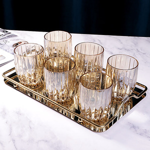 DTLR日本进口创意轻奢水晶杯家用玻璃杯客厅杯具喝水待客茶杯套装