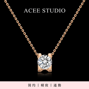 ACEE设计s925银项链女款2024新款简约经典单颗锆石精致镶钻锁骨链