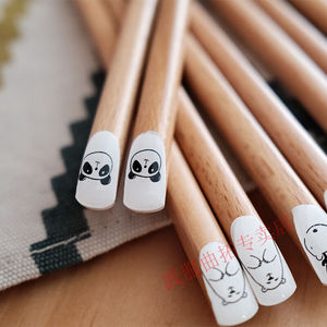 情侣筷子可爱动物表情筷子每人一双木筷SN5932萌趣动物筷5双装