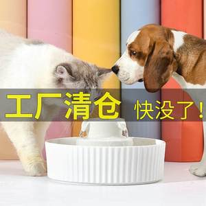 彩虹蛋糕陶瓷环球之光宠物饮水机全自动循环猫狗喝水盆流动喝水器