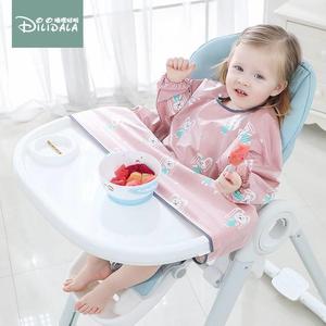 BLW吃饭神器宝宝防脏水一体式围兜垫餐椅桌婴儿长袖罩衣自主进食