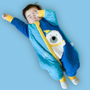 婴儿空气棉睡袋春秋薄款夹棉宝宝睡衣儿童防踢被分腿女纯棉1一5岁