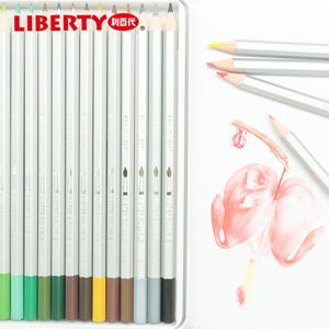 利百代liberty水溶性彩铅36色铁盒装易上色儿童绘画手绘画笔涂鸦套装初学者入门彩色铅笔CC-860ZM
