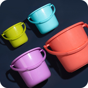 小水桶塑料桶小号家用提水桶装水桶加厚彩色带盖收纳桶儿童玩具桶