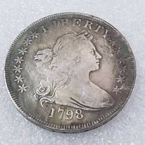 1804年仿银圆波浪头旅游银币古钱币贸易美元工艺品镀银美国古玩