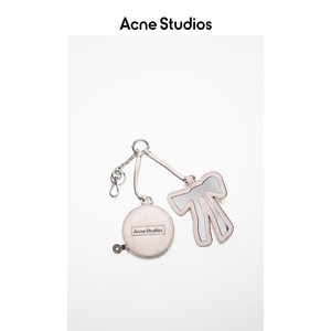 【新品】Acne Studios男女同款裂纹皮革镜子挂件钥匙环拉链硬币包