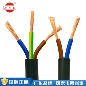 成天泰电缆1.5 2.5 4 6平方护套线2芯纯铜软线电缆线铜芯电源线