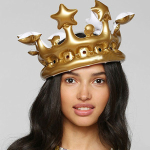 PVC充气皇冠生日帽王子女王国王帽 装扮派对用品拍照道具氛围装饰