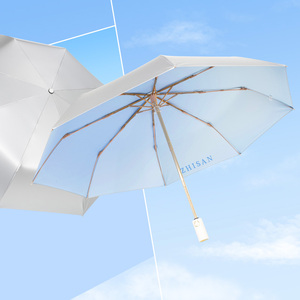 知伞渐变全自动遮阳伞银胶防晒晴雨两用女折叠小巧太阳伞防紫外线