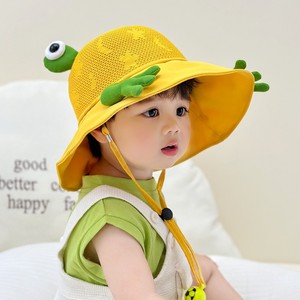 宝宝遮阳帽子夏季薄款男孩青蛙造型渔夫帽透气大檐婴儿女童防晒帽